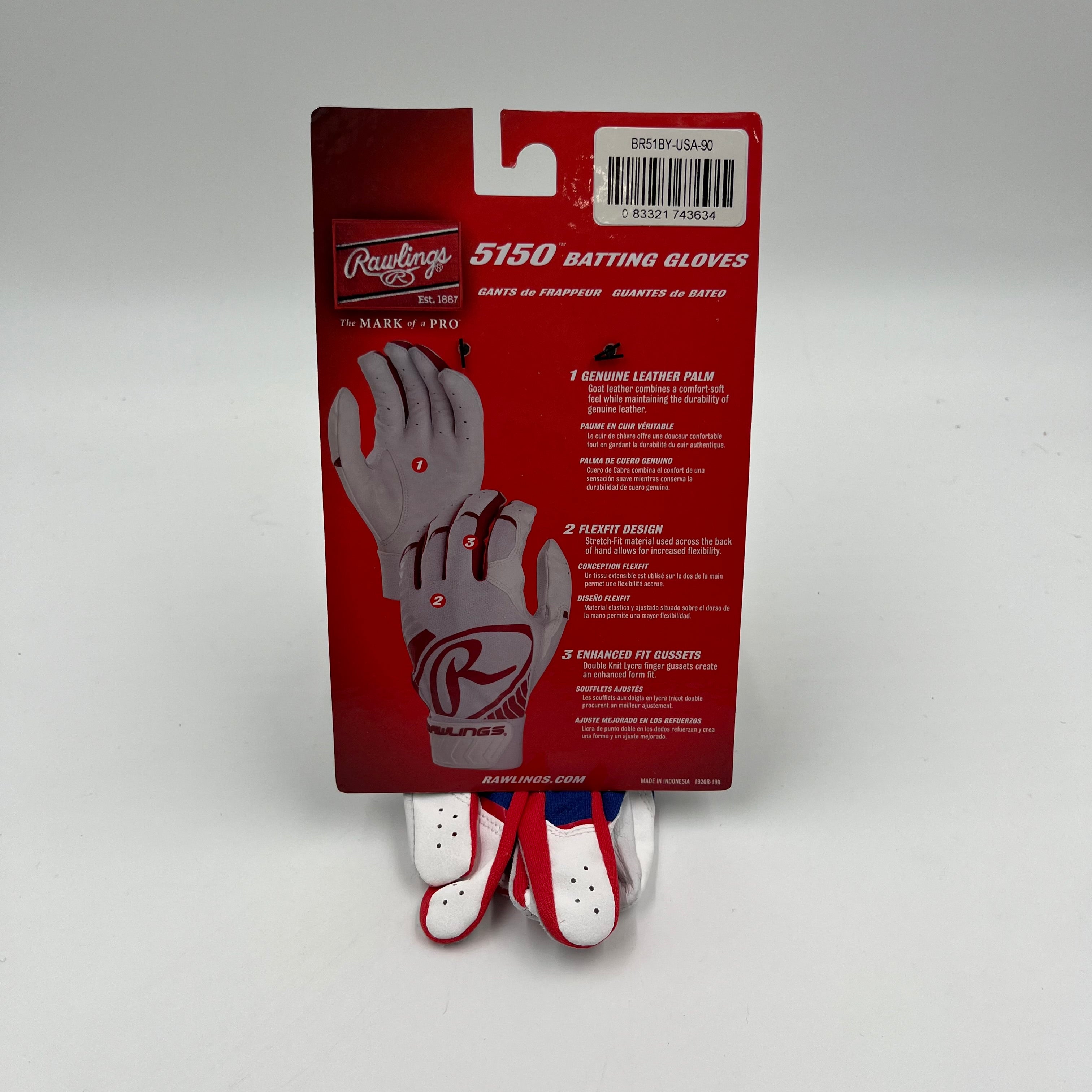 Youth Large Rawlings 5150 Batting Gloves